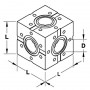 Куб 6-ти фланцевый CF63